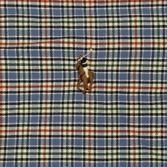 Ralph Lauren Shirt Mens L Blue Red Green L/S Button Down Up Flesh Pony - Picture 5 of 8